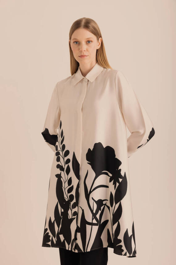 AKER EKRU DESENLİ TUNİK - 2