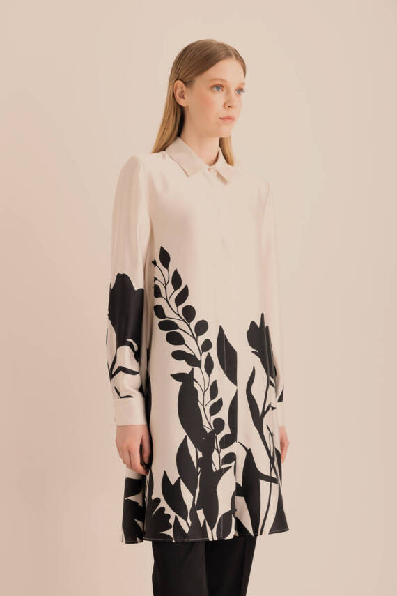 AKER EKRU DESENLİ TUNİK - 4