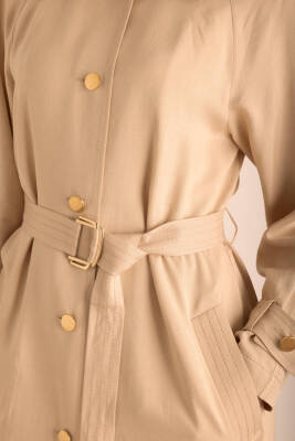 AKER KETEN KARIŞIMLI DOKUMA TRENÇKOT - 6