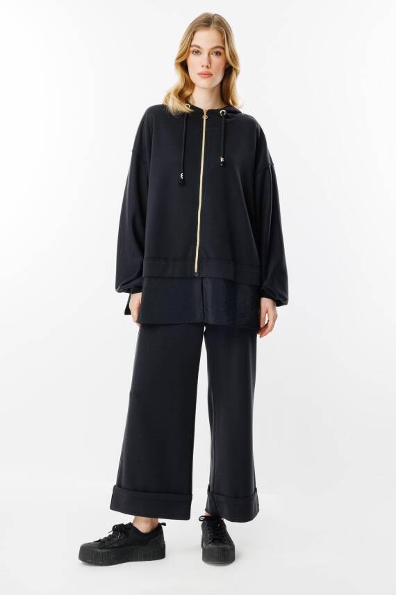 GHİSA KAPŞONLU TAKIM SİYAH - 1