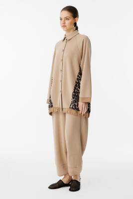 GHİSA LEOPAR KUMAŞ TAKIM CAMEL - 2