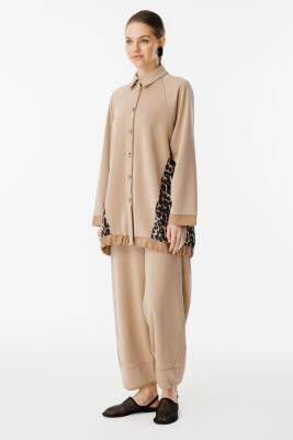GHİSA LEOPAR KUMAŞ TAKIM CAMEL - 3