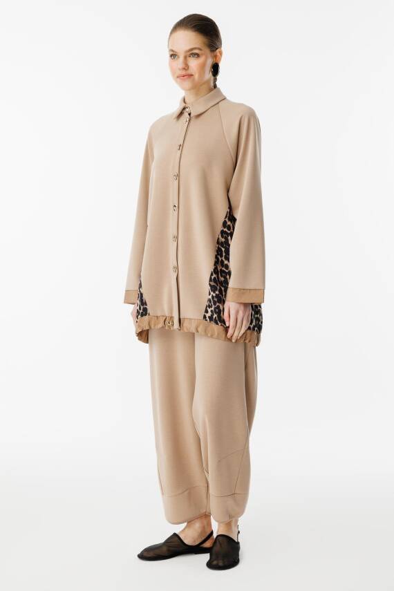 GHİSA LEOPAR KUMAŞ TAKIM CAMEL - 3