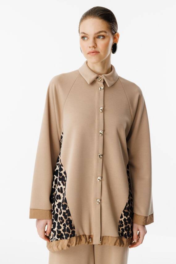 GHİSA LEOPAR KUMAŞ TAKIM CAMEL - 4