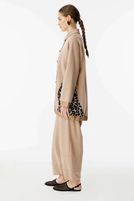GHİSA LEOPAR KUMAŞ TAKIM CAMEL - 5
