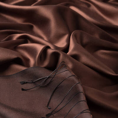 İPEKEVİ ACI KAHVE ÇİFT TARAFLI İPEK ŞAL - 3