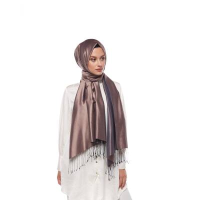 İPEKEVİ PUSLU LEYLAK ÇİFT TARAFLI İPEK ŞAL - 3