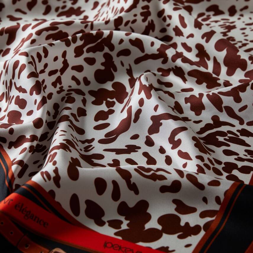 İPEKEVİ SİYAH BEYAZ MANEJ TİVİL İPEK EŞARP - 2