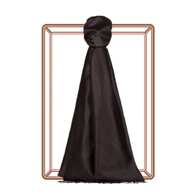 İPEKEVİ SİYAH ÇİFT TARAFLI İPEK ŞAL - ÖZSELAM