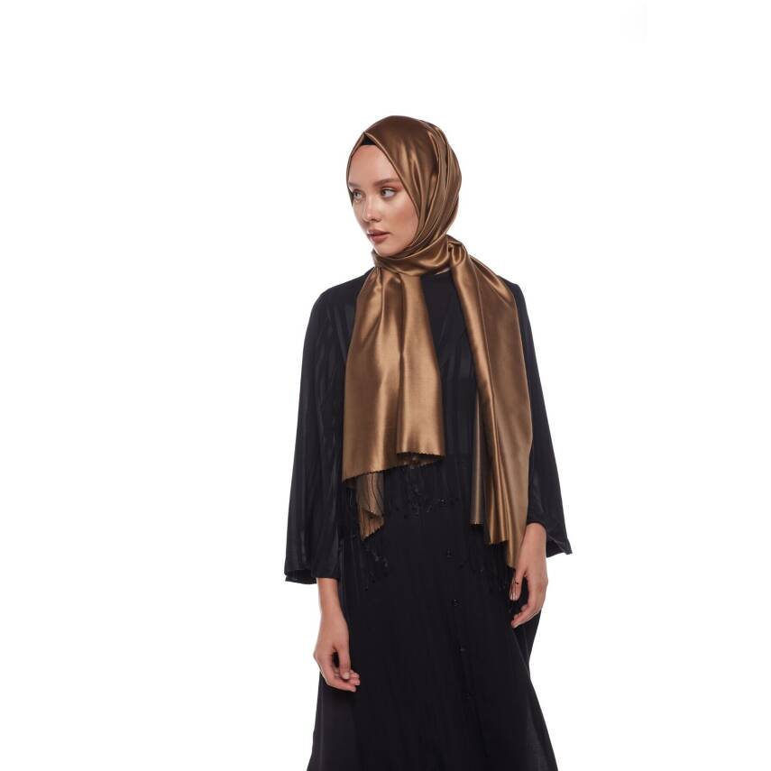 İPEKEVİ SÜTLÜ KAHVE ÇİFT TARAFLI İPEK ŞAL - 2