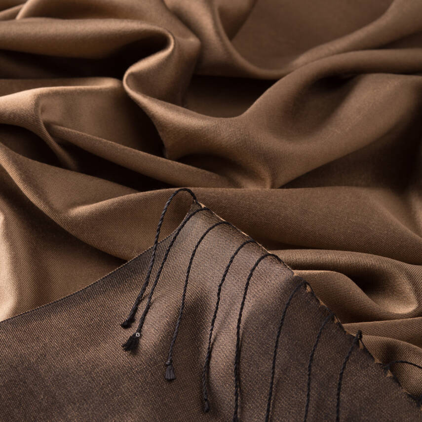 İPEKEVİ SÜTLÜ KAHVE ÇİFT TARAFLI İPEK ŞAL - 3