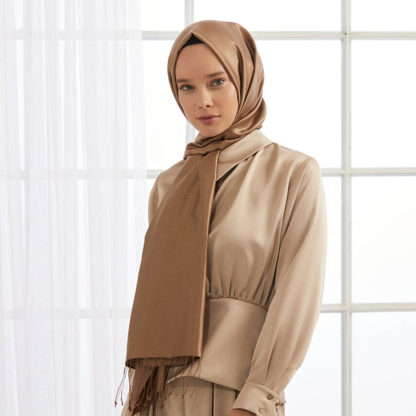 İPEKEVİ VİZON ÇİFT TARAFLI İPEK ŞAL - 3