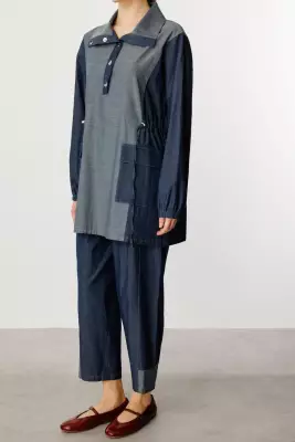 MİCCA %100 PAMUK İNCE KUMAŞ DENİM TAKIM - 3