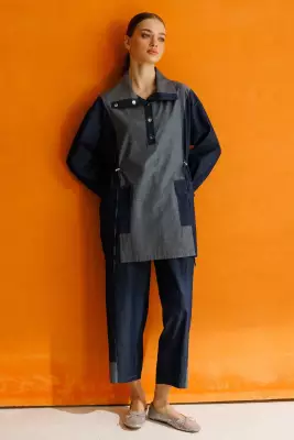 MİCCA %100 PAMUK İNCE KUMAŞ DENİM TAKIM - 1