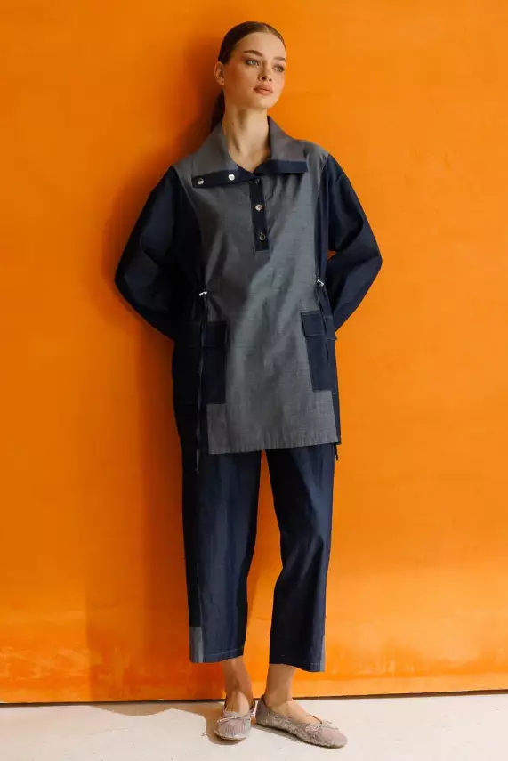 MİCCA %100 PAMUK İNCE KUMAŞ DENİM TAKIM - 1