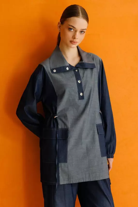 MİCCA %100 PAMUK İNCE KUMAŞ DENİM TAKIM - 5