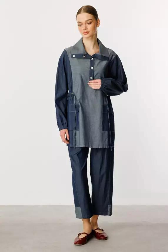 MİCCA %100 PAMUK İNCE KUMAŞ DENİM TAKIM - 7