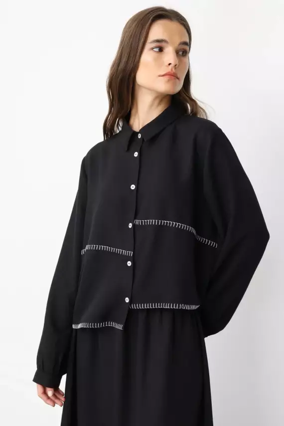 MİCCA CHOP KENAR NAKIŞLI İPEKÇE KUMAŞ ETEKLİ TAKIM - 2