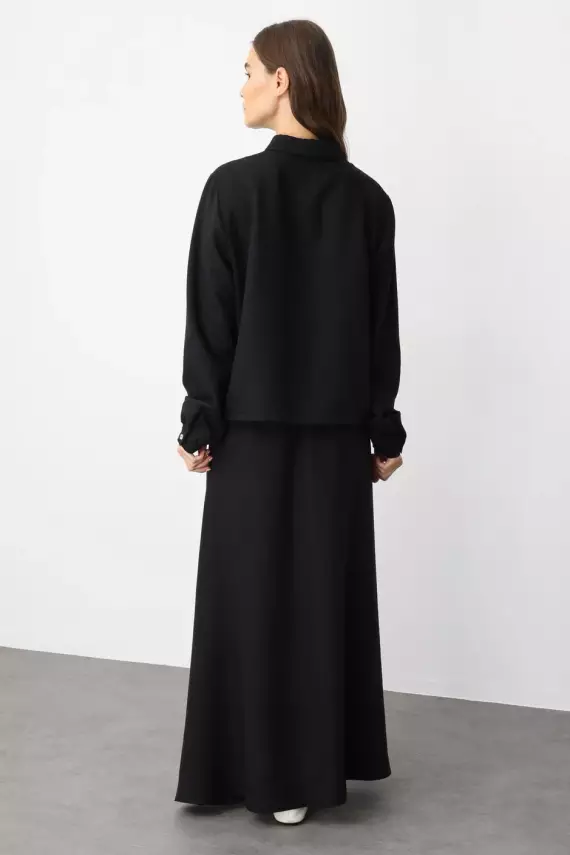 MİCCA CHOP KENAR NAKIŞLI İPEKÇE KUMAŞ ETEKLİ TAKIM - 4