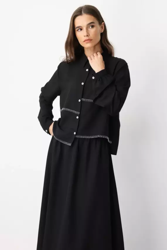 MİCCA CHOP KENAR NAKIŞLI İPEKÇE KUMAŞ ETEKLİ TAKIM - 5