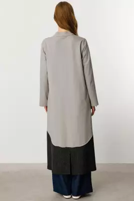 MİCCA FERRE GARNİ DETAY PAMUKLU FERACE GRİ - 2