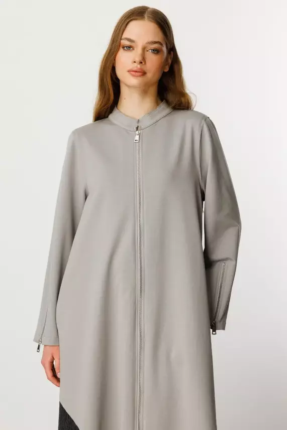 MİCCA FERRE GARNİ DETAY PAMUKLU FERACE GRİ - 3