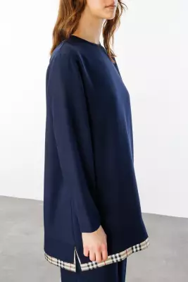 MİCCA İPEKÇE KUMAŞ HAFİF İKİLİ TAKIM LACİVERT - 2