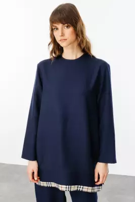 MİCCA İPEKÇE KUMAŞ HAFİF İKİLİ TAKIM LACİVERT - 7