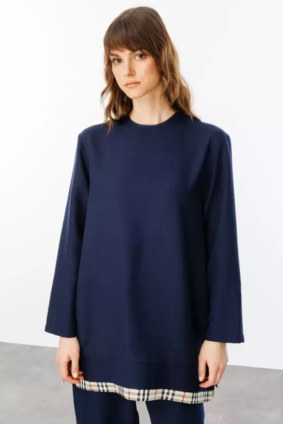 MİCCA İPEKÇE KUMAŞ HAFİF İKİLİ TAKIM LACİVERT - 7