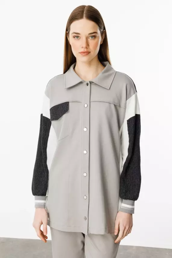 MİCCA PAMUKLU KUMAŞ İNCE SPOR TAKIM GRİ - 2