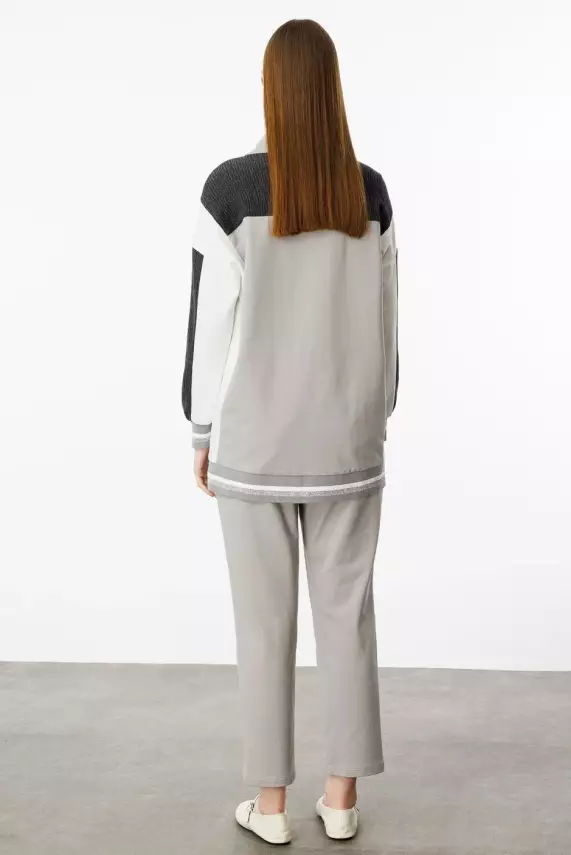 MİCCA PAMUKLU KUMAŞ İNCE SPOR TAKIM GRİ - 3