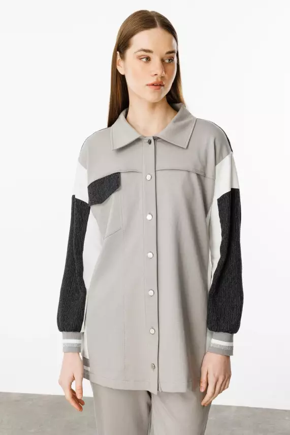 MİCCA PAMUKLU KUMAŞ İNCE SPOR TAKIM GRİ - 5