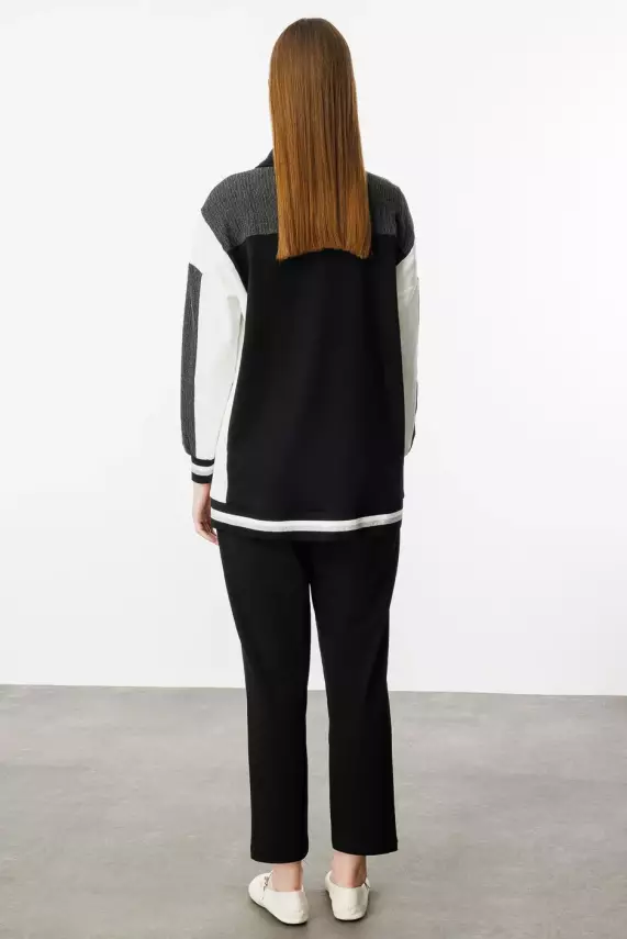 MİCCA PAMUKLU KUMAŞ İNCE SPOR TAKIM SİYAH - 3