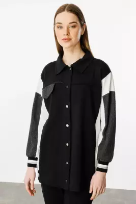 MİCCA PAMUKLU KUMAŞ İNCE SPOR TAKIM SİYAH - 4