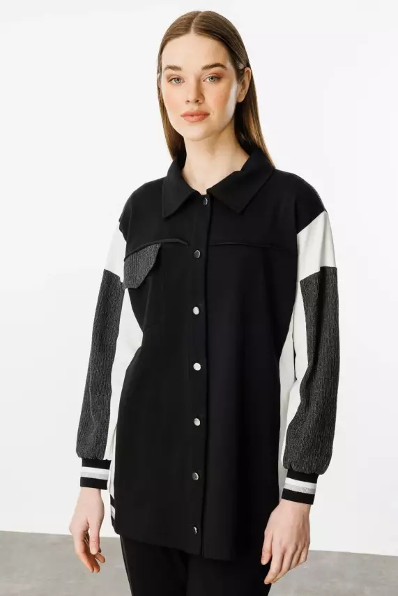 MİCCA PAMUKLU KUMAŞ İNCE SPOR TAKIM SİYAH - 4