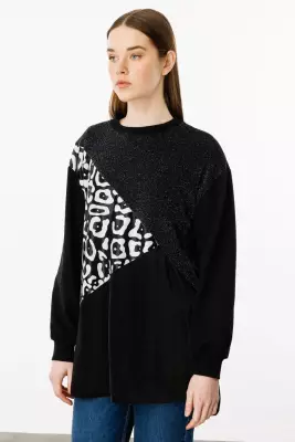 MİCCA SOHO SİMLİ DESEN TUNİK SİYAH 