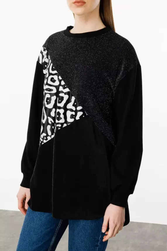 MİCCA SOHO SİMLİ DESEN TUNİK SİYAH - 3