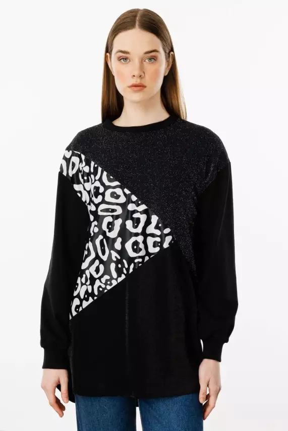 MİCCA SOHO SİMLİ DESEN TUNİK SİYAH - 8