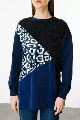 MİCCA SOHO SİMLİ DESEN TUNİK LACİVERT - 2