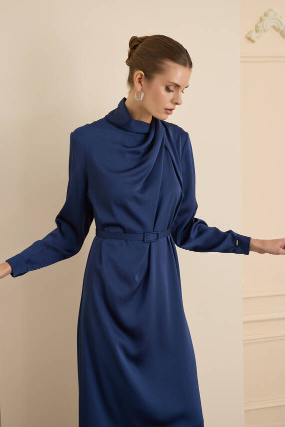 SENNA CRİSTALLE ELBİSE LACİVERT - 3