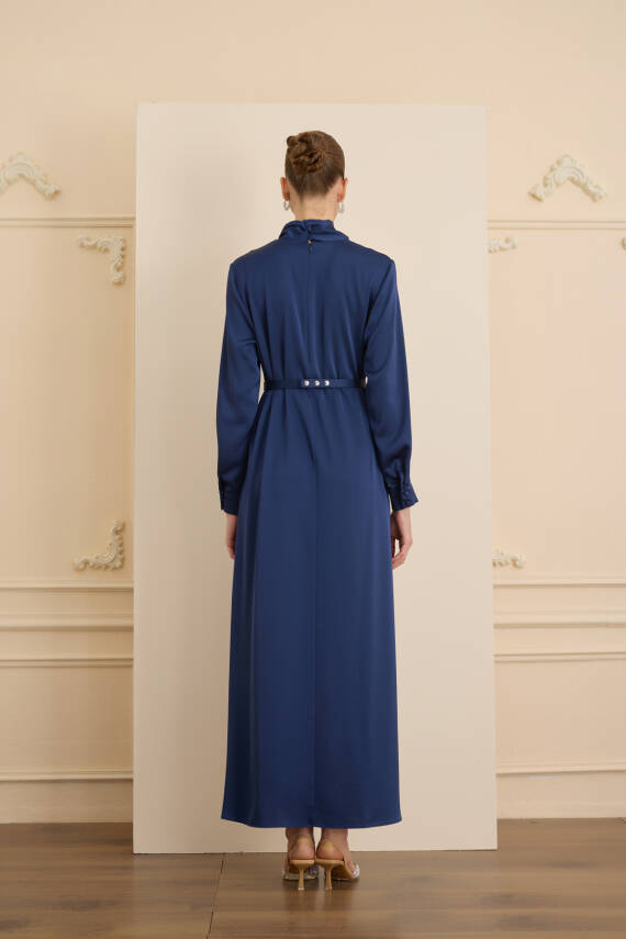 SENNA CRİSTALLE ELBİSE LACİVERT - 4