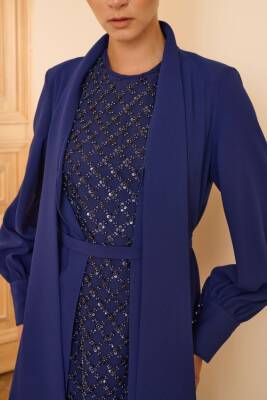 SENNA DOROTA ELBİSE LACİVERT - 3