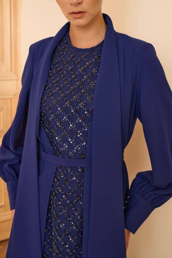 SENNA DOROTA ELBİSE LACİVERT - 3