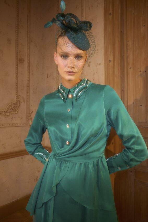 SENNA LUMİERE ELBİSE ZÜMRÜT - 1